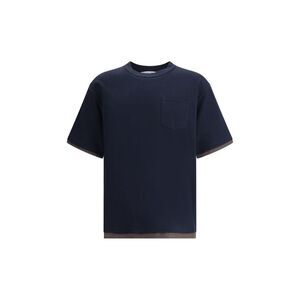 Sacai Layered Trim Short Sleeve Tee Men Black T-Shirts